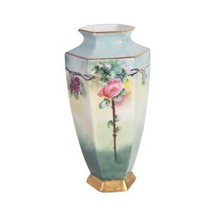 Antique Noritake Nippon Ceramic Vase Hand-Painted 1917